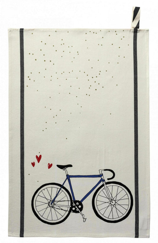 strofinaccio felice, colore felice, taglia 50 x 70. strofinaccio piegato su fondo neutro per mostrare texture e finiture