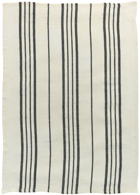 strofinaccio karma ecru/nero, colore ecru/nero, taglia 55 x 75. strofinaccio piegato su fondo neutro per mostrare texture e finiture 1438