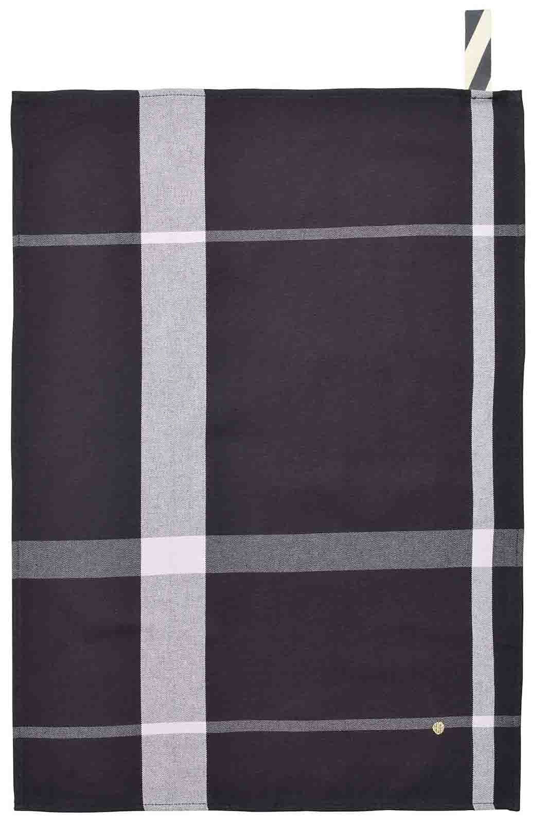 strofinaccio la nonna caviale, colore caviale, taglia 50 x 70. strofinaccio piegato su fondo neutro per mostrare texture e finiture