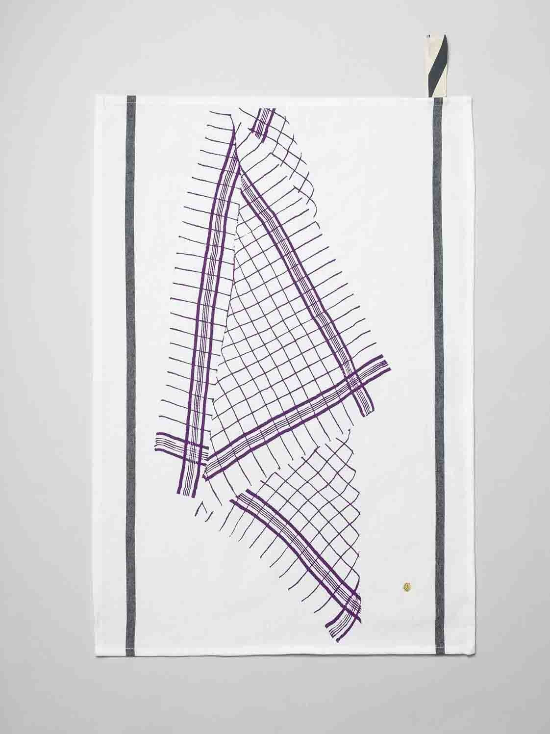 torchon tonton viola, colore viola, taglia 50 x 70. confezionato in 100% cotone bio, assorbenza e resistenza per ogni esigenza in cucina