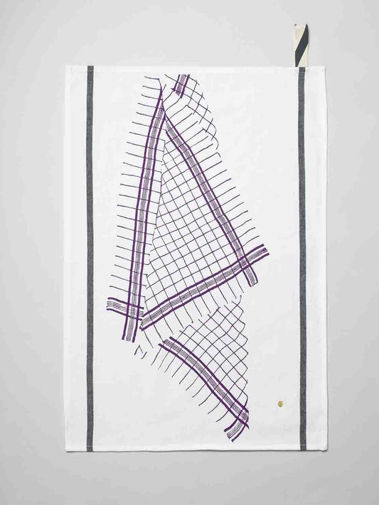 torchon tonton viola, colore viola, taglia 50 x 70. confezionato in 100% cotone bio, assorbenza e resistenza per ogni esigenza in cucina