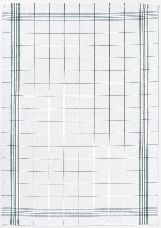 strofinaccio carreaux grigio, colore grigio, taglia 50 x 70. strofinaccio piegato su fondo neutro per mostrare texture e finiture