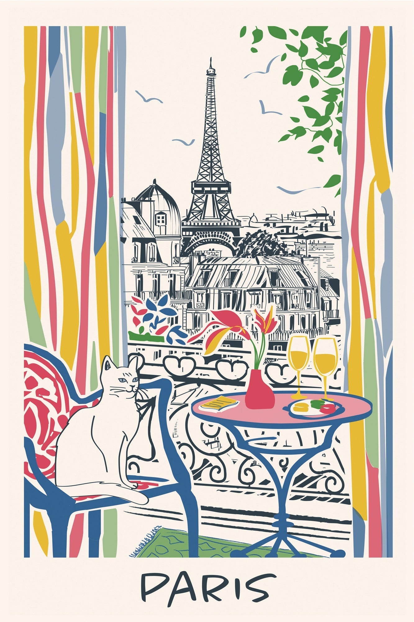 strofinaccio fenetre sur paris ecru, colore ecru, taglia 48 x 72. strofinaccio piegato su fondo neutro per mostrare texture e finiture