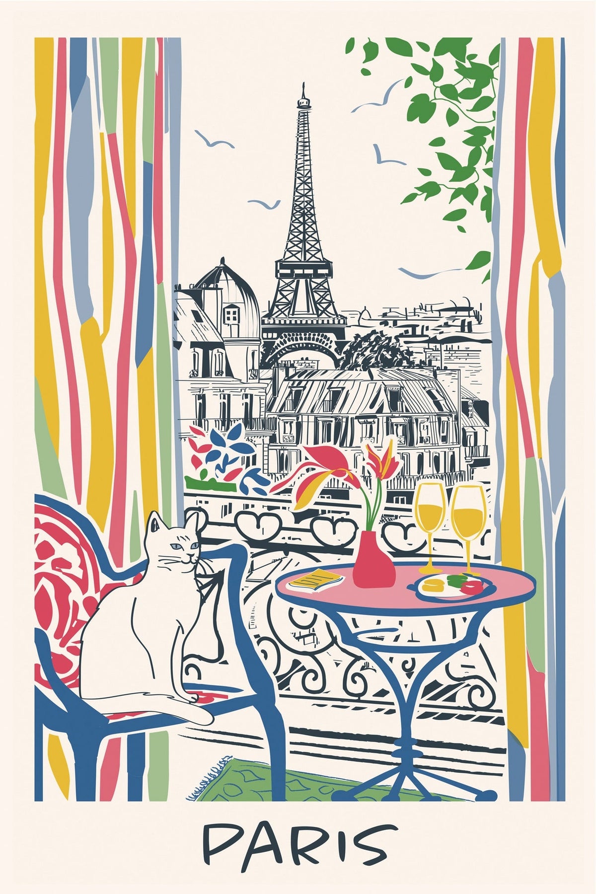 strofinaccio fenetre sur paris ecru, colore ecru, taglia 48 x 72. strofinaccio piegato su fondo neutro per mostrare texture e finiture