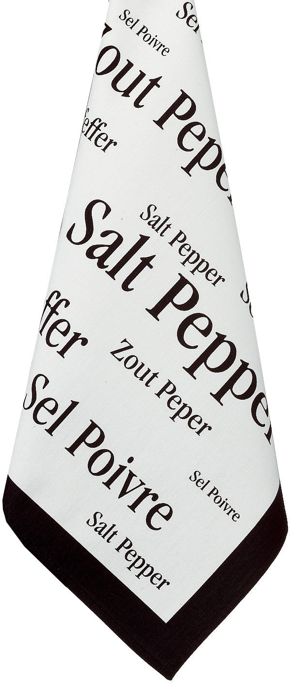 strofinaccio sel & poivre nero, colore nero, taglia 50 x 70. strofinaccio piegato su fondo neutro per mostrare texture e finiture