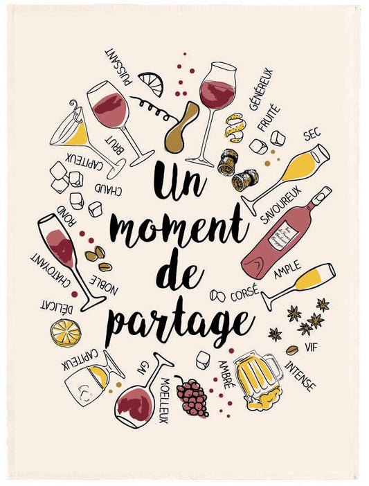 strofinaccio le partage multico, colore multico, taglia 50 x 70. strofinaccio piegato su fondo neutro per mostrare texture e finiture 655