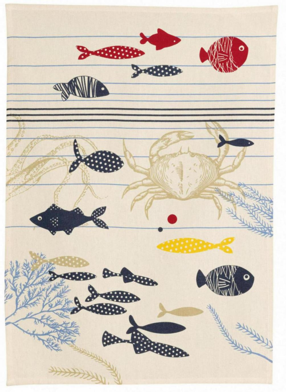 strofinaccio ocean ecru, colore ecru, taglia 50 x 70. strofinaccio piegato su fondo neutro per mostrare texture e finiture