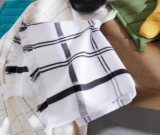 strofinaccio carol nero, colore nero, taglia 50 x 70. confezionato in 80% cotone riciclato 20% poliestere, assorbenza e resistenza per ogni esigenza in cucina