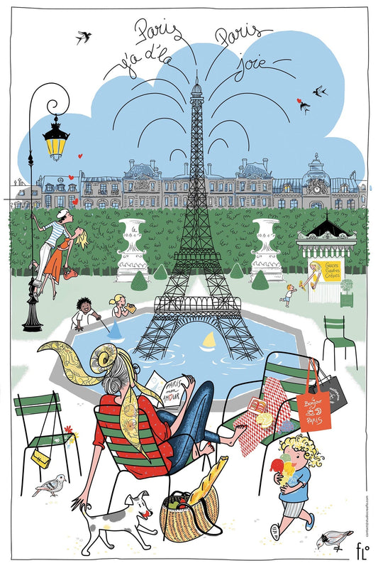 strofinaccio les jardins parisiens bianco, colore bianco, taglia 48 x 72. strofinaccio piegato su fondo neutro per mostrare texture e finiture 1333