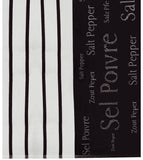 strofinaccio jacquard sel & poivre nero, colore nero, taglia 50 x 70. strofinaccio piegato su fondo neutro per mostrare texture e finiture