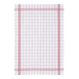 strofinaccio misto carreaux rosso, colore rosso, taglia 55 x 75. strofinaccio piegato su fondo neutro per mostrare texture e finiture