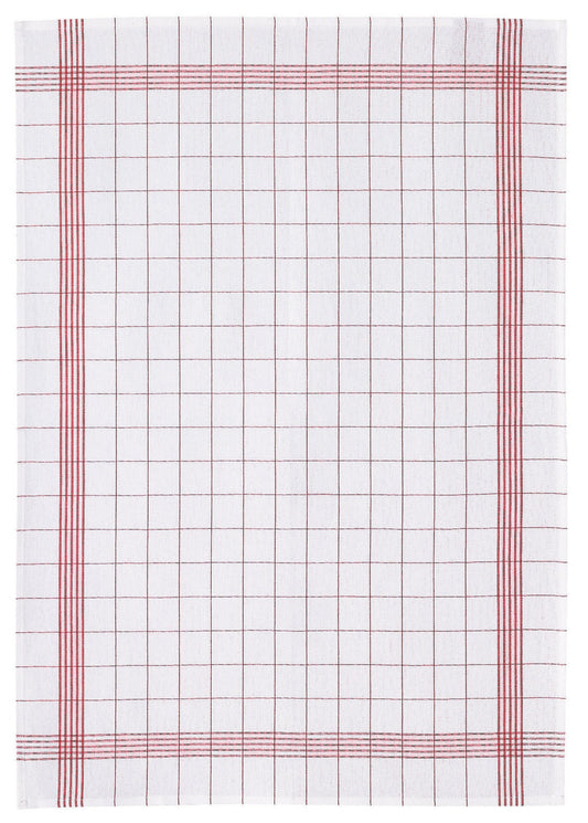 strofinaccio misto carreaux rosso, colore rosso, taglia 55 x 75. confezionato in 50% lino 50% cotone, assorbenza e resistenza per ogni esigenza in cucina