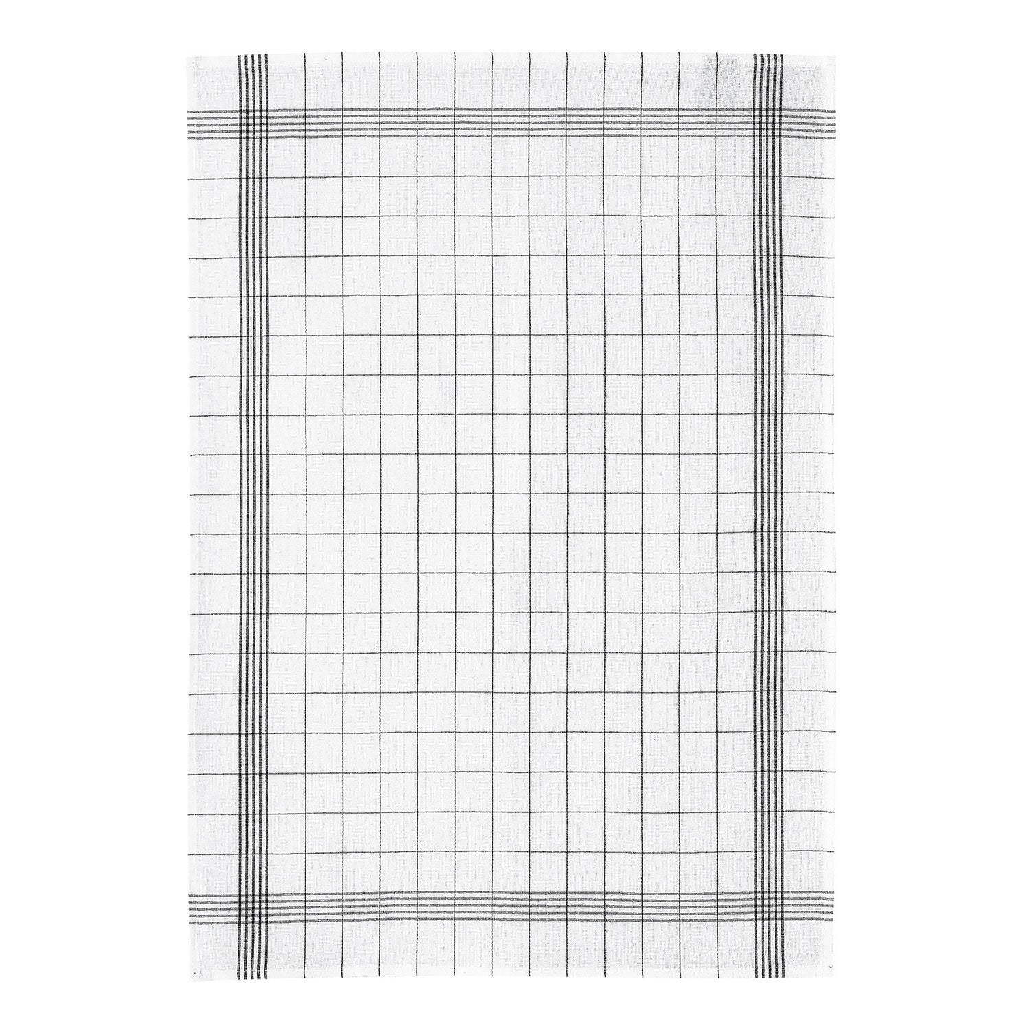 strofinaccio misto carreaux nero, colore nero, taglia 55 x 75. strofinaccio piegato su fondo neutro per mostrare texture e finiture