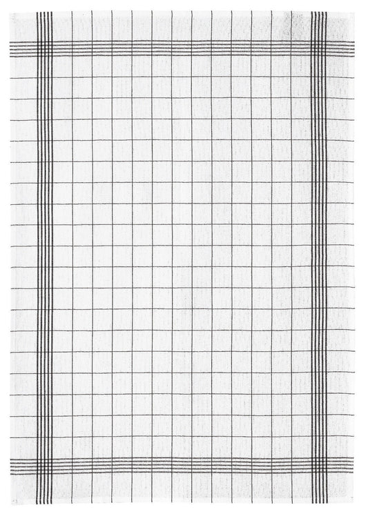 strofinaccio misto carreaux nero, colore nero, taglia 55 x 75. confezionato in 50% lino 50% cotone, assorbenza e resistenza per ogni esigenza in cucina