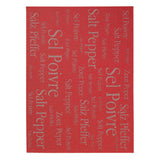 strofinaccio misto sel & poivre rosso, colore rosso, taglia 50 x 70. strofinaccio piegato su fondo neutro per mostrare texture e finiture