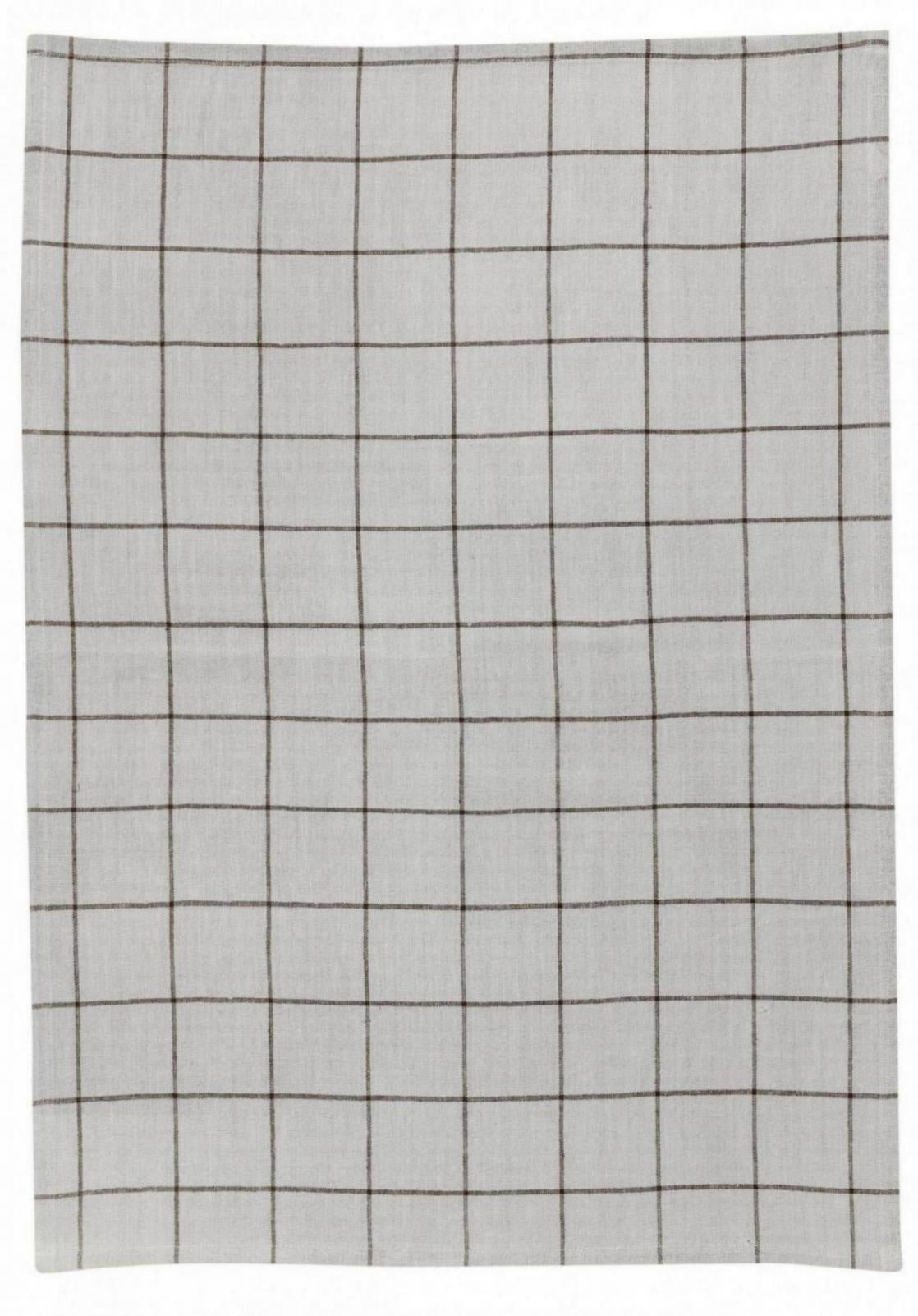 strofinaccio misto a quadri kilia ecru, colore ecru, taglia 50 x 70. strofinaccio piegato su fondo neutro per mostrare texture e finiture