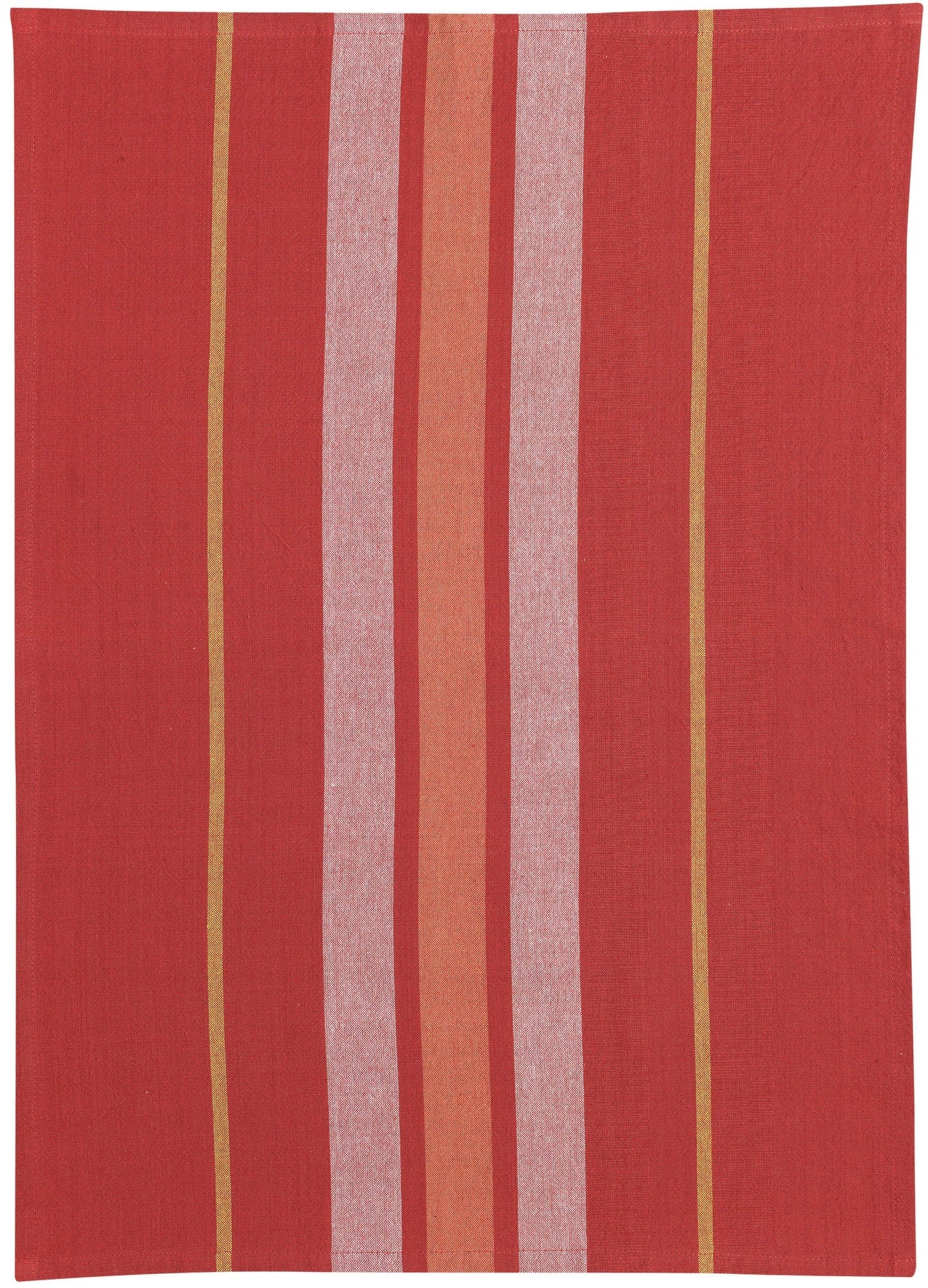 strofinaccio riciclato yuna anguria, colore anguria, taglia 50 x 70. strofinaccio piegato su fondo neutro per mostrare texture e finiture