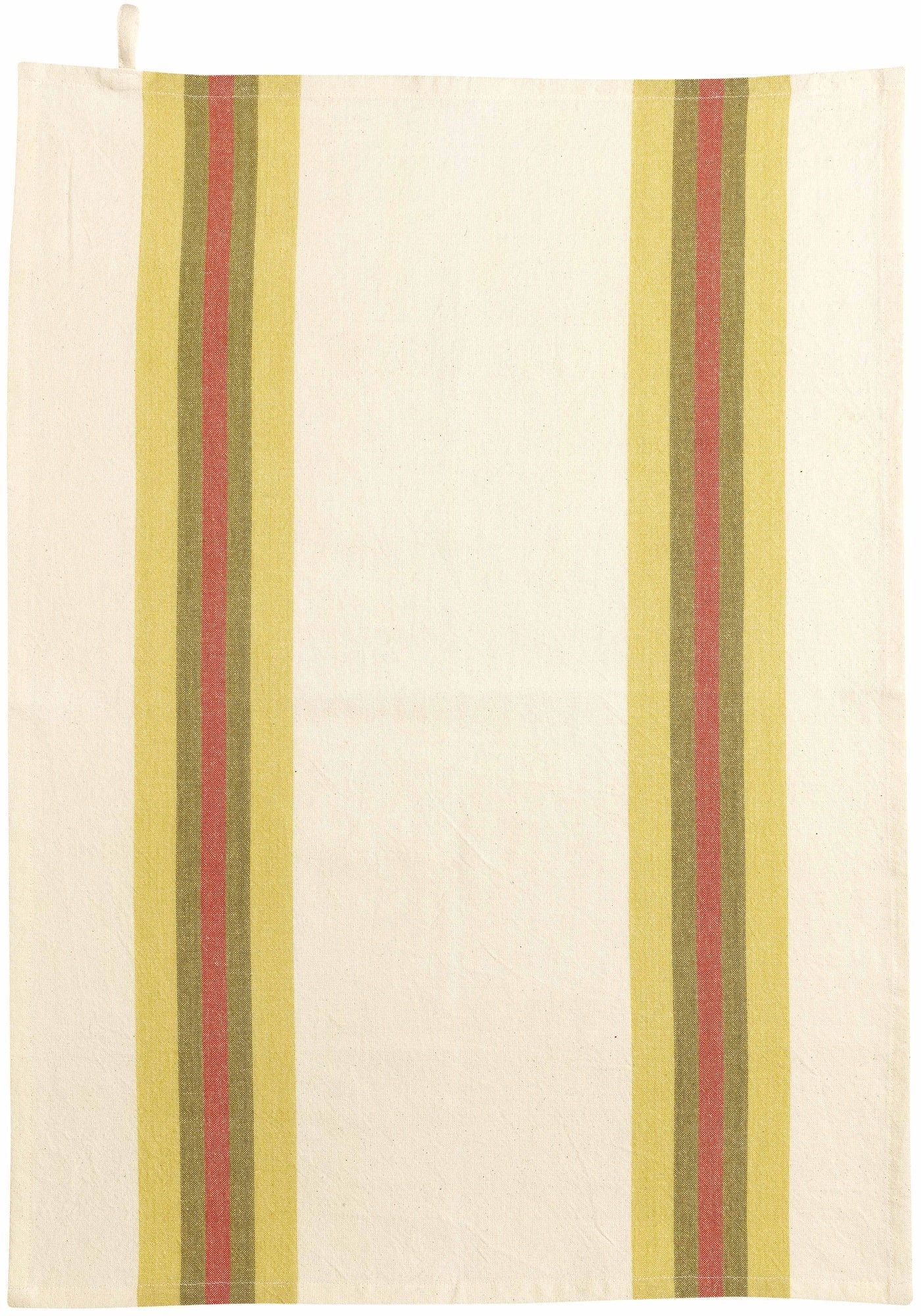 strofinaccio riciclato yuna curry/naturale, colore curry/naturale, taglia 50 x 70. strofinaccio piegato su fondo neutro per mostrare texture e finiture