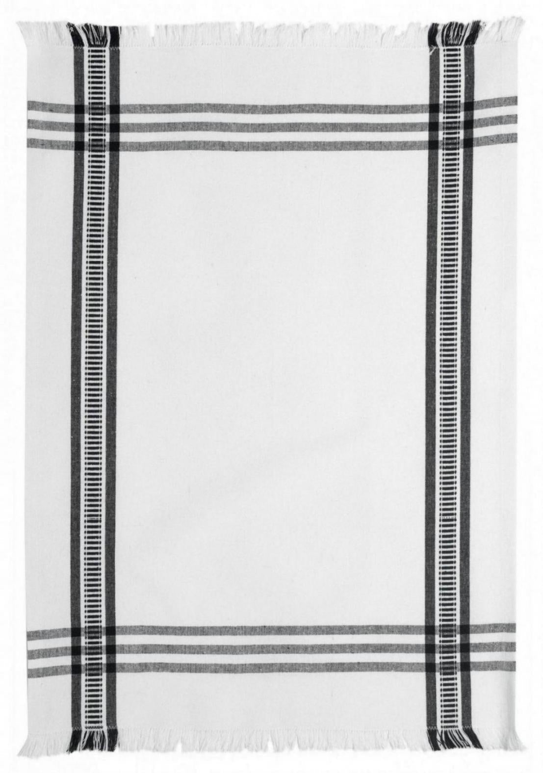 strofinaccio riciclato cruz nero, colore nero, taglia 50 x 70. strofinaccio piegato su fondo neutro per mostrare texture e finiture