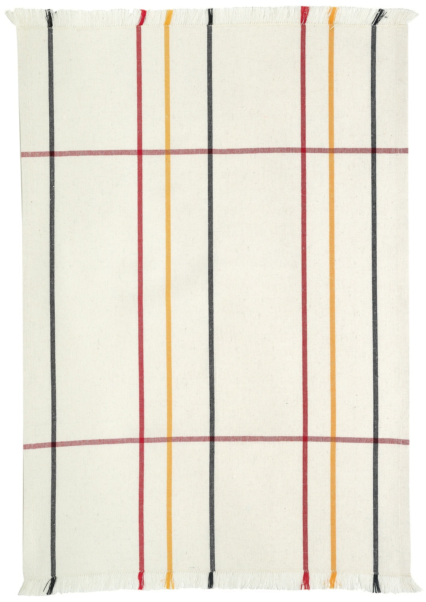 strofinaccio riciclato jessi avorio, colore avorio, taglia 50 x 70. strofinaccio piegato su fondo neutro per mostrare texture e finiture