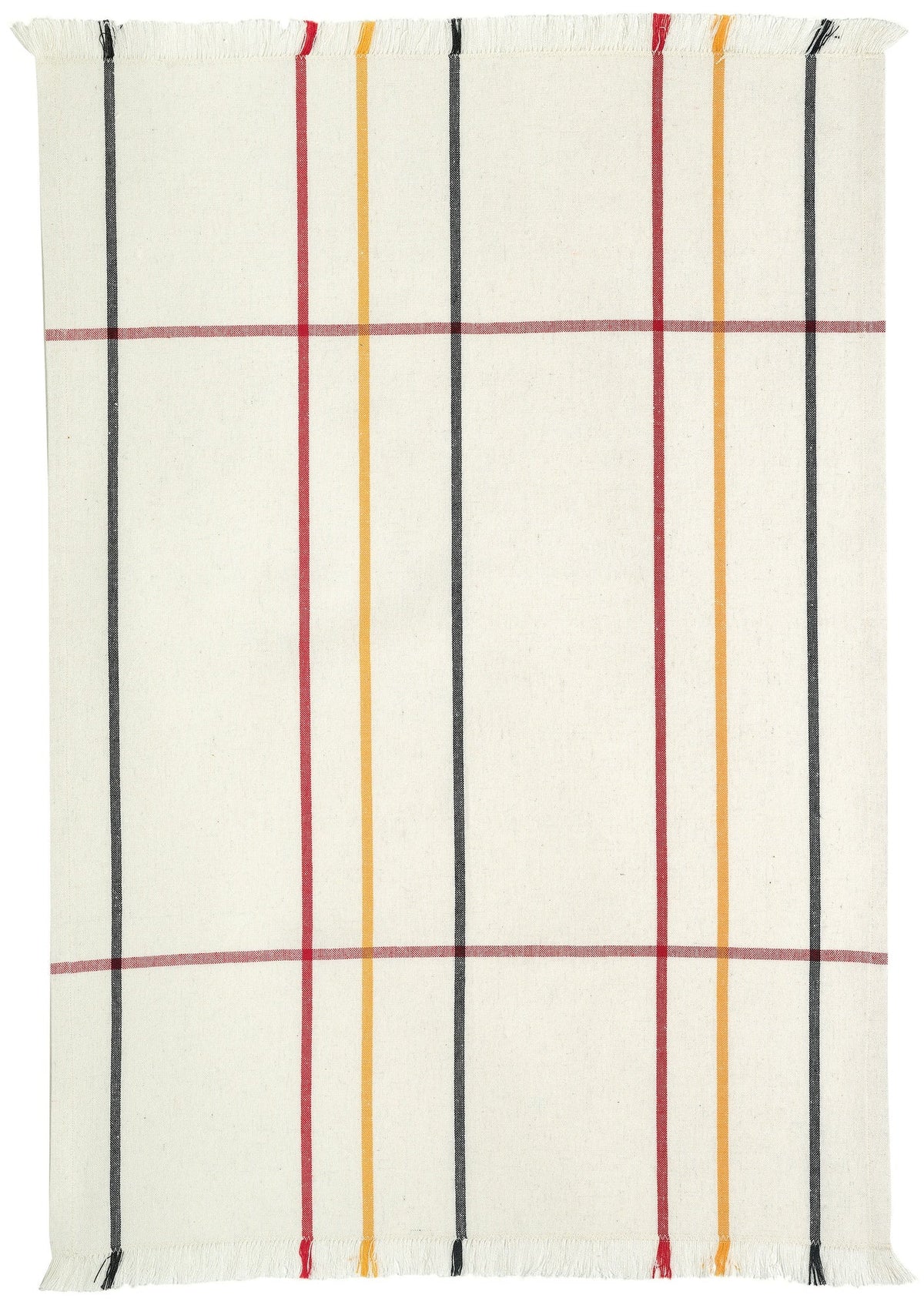 strofinaccio riciclato jessi avorio, colore avorio, taglia 50 x 70. strofinaccio piegato su fondo neutro per mostrare texture e finiture