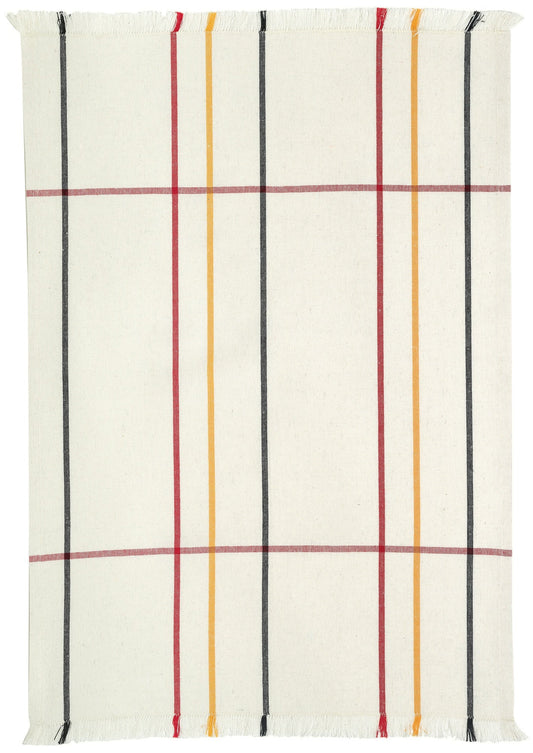 strofinaccio riciclato jessi avorio, colore avorio, taglia 50 x 70. strofinaccio piegato su fondo neutro per mostrare texture e finiture