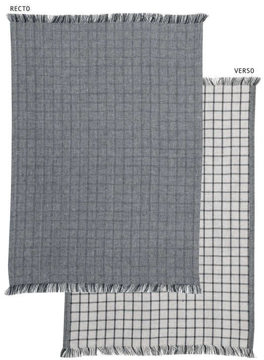 strofinaccio riciclato aden bianco/nero, colore bianco/nero, taglia 50 x 70. confezionato in 80% cotone riciclato 20% poliestere, assorbenza e resistenza per ogni esigenza in cucina