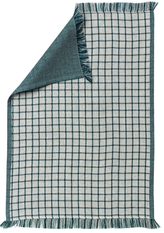 strofinaccio riciclato aden bianco/perla, colore bianco/perla, taglia 50 x 70. strofinaccio piegato su fondo neutro per mostrare texture e finiture