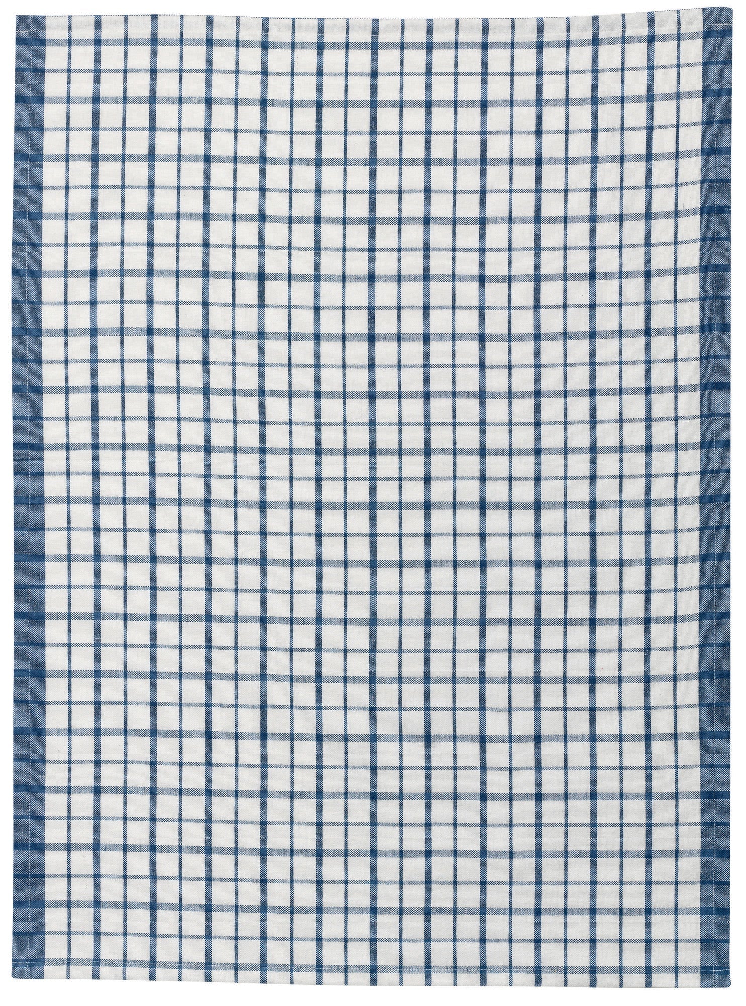 strofinaccio riciclato evan bianco/blu, colore bianco/blu, taglia 50 x 70. strofinaccio piegato su fondo neutro per mostrare texture e finiture