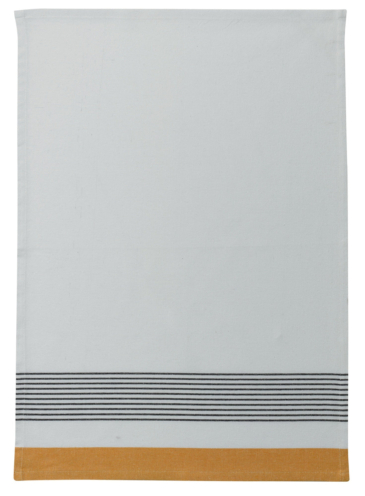 strofinaccio riciclato mattia girasole, colore girasole, taglia 50 x 70. strofinaccio piegato su fondo neutro per mostrare texture e finiture