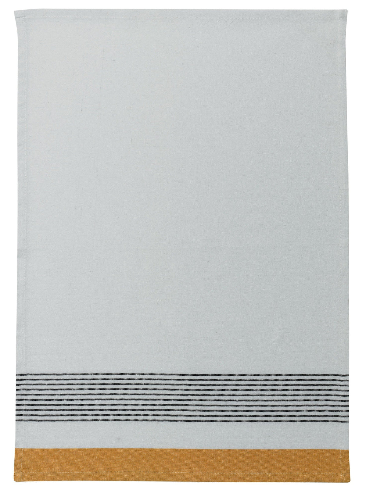 strofinaccio riciclato mattia girasole, colore girasole, taglia 50 x 70. strofinaccio piegato su fondo neutro per mostrare texture e finiture