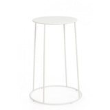 set di 4 tavolini austin in acciaio bianco, tavolino da giardino ideale per relax all’aperto
