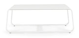tavolino da salotto merrigan in alluminio bianco 105×62 cm, dettaglio della struttura resistente alle intemperie