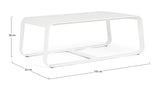 tavolino da salotto merrigan in alluminio bianco 105×62 cm, vista ambientata su terrazza o veranda