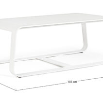 Tavolino da salotto MERRIGAN in alluminio bianco 105×62 cm