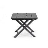 tavolino taylor in alluminio antracite, pieghevole, vista ambientata su terrazza o veranda