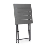 tavolino taylor in alluminio antracite, pieghevole, realizzato in materiali outdoor come alluminio o rattan