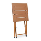 tavolino taylor in alluminio ruggine, pieghevole, realizzato in materiali outdoor come alluminio o rattan