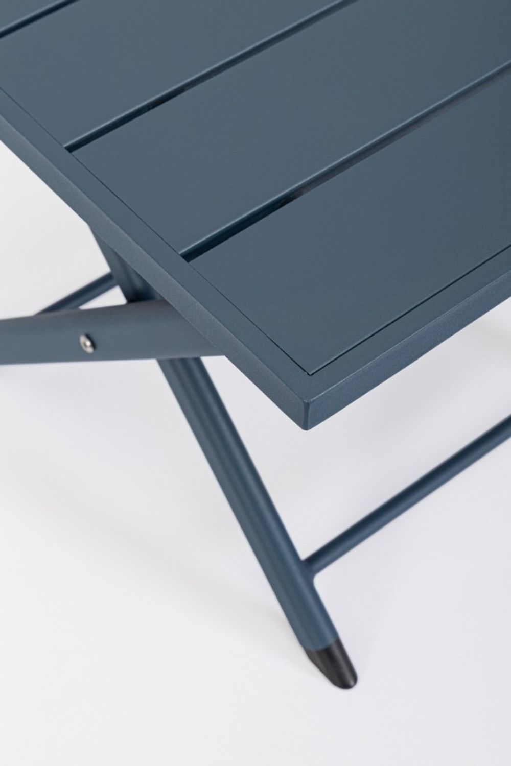 tavolino taylor in alluminio blu, pieghevole, perfetto per appoggiare bevande, libri o decorazioni