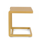 set di 2 tavolini rettangolari konnor in alluminio giallo senape, realizzato in materiali outdoor come alluminio o rattan