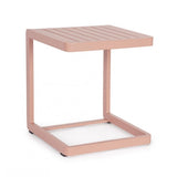 set di 2 tavolini rettangolari konnor in alluminio rosa, tavolino da giardino ideale per relax all’aperto