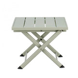 tavolino taylor in alluminio verde chiaro, pieghevole, realizzato in materiali outdoor come alluminio o rattan