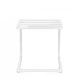 tavolino taylor in alluminio bianco, vista ambientata su terrazza o veranda