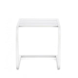 tavolino taylor in alluminio bianco, perfetto per appoggiare bevande, libri o decorazioni