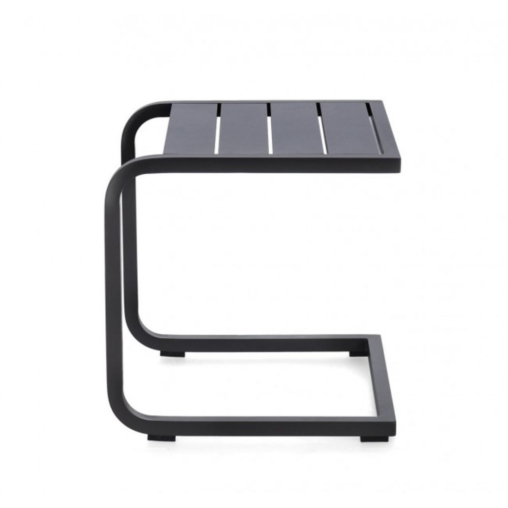 tavolino taylor in alluminio antracite, realizzato in materiali outdoor come alluminio o rattan