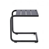 tavolino taylor in alluminio antracite, realizzato in materiali outdoor come alluminio o rattan