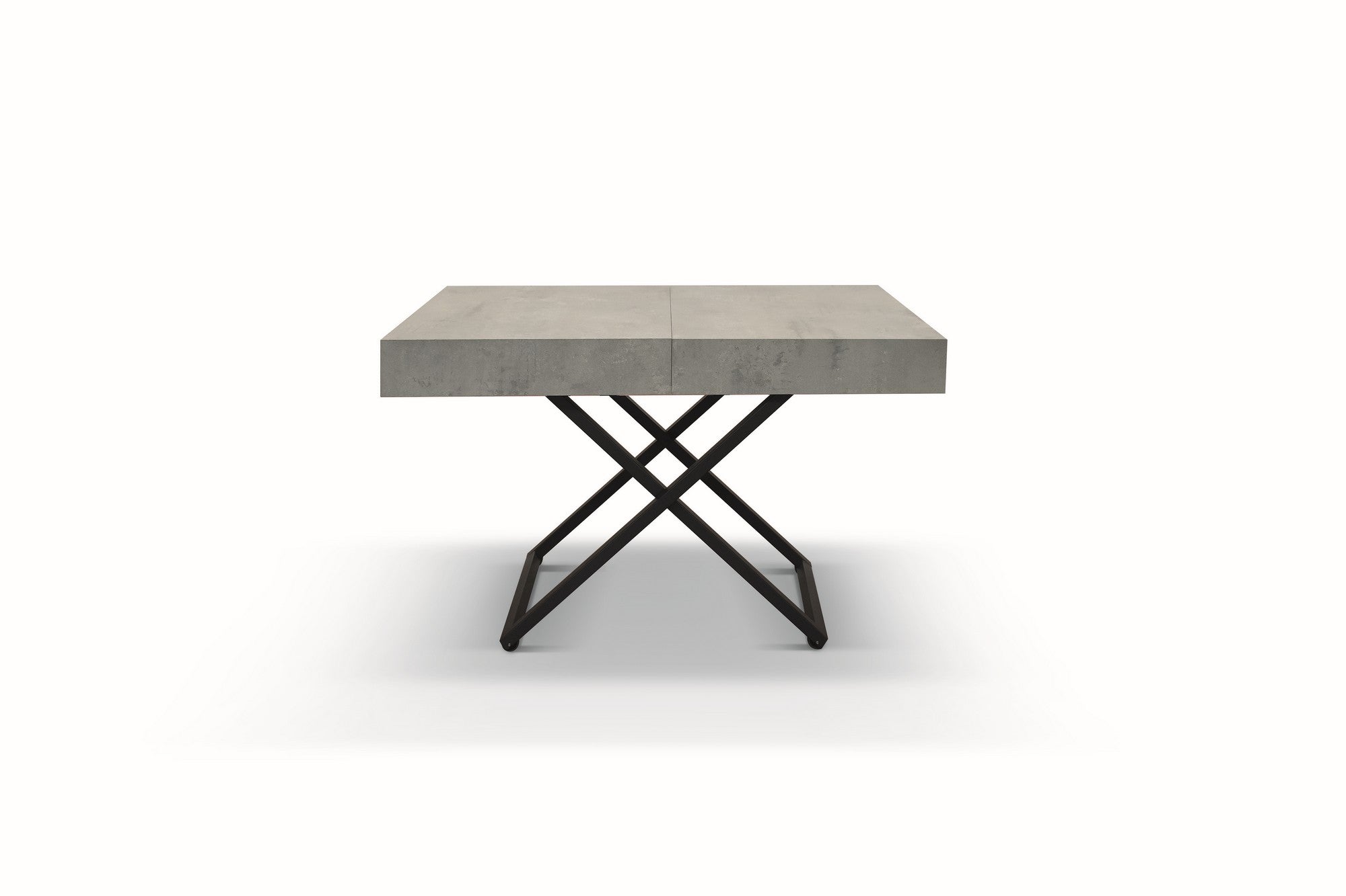 tavolino camogli in legno, finitura in grigio cemento e metallo verniciato nero, trasformabile in tavolo da pranzo 120×80 cm...