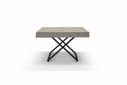 tavolino camogli in legno, finitura in grigio cemento e metallo verniciato nero, trasformabile in tavolo da pranzo 120×80 cm...