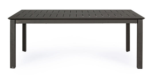 tavolo allungabile konnor in alluminio antracite 200×110 cm – 300×110 cm, dettaglio dei materiali trattati per uso esterno