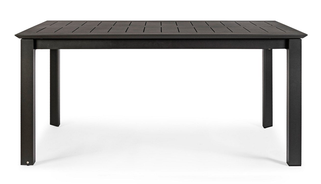tavolo allungabile konnor in alluminio antracite 160×100 cm – 240×100 cm, dettaglio dei materiali trattati per uso esterno